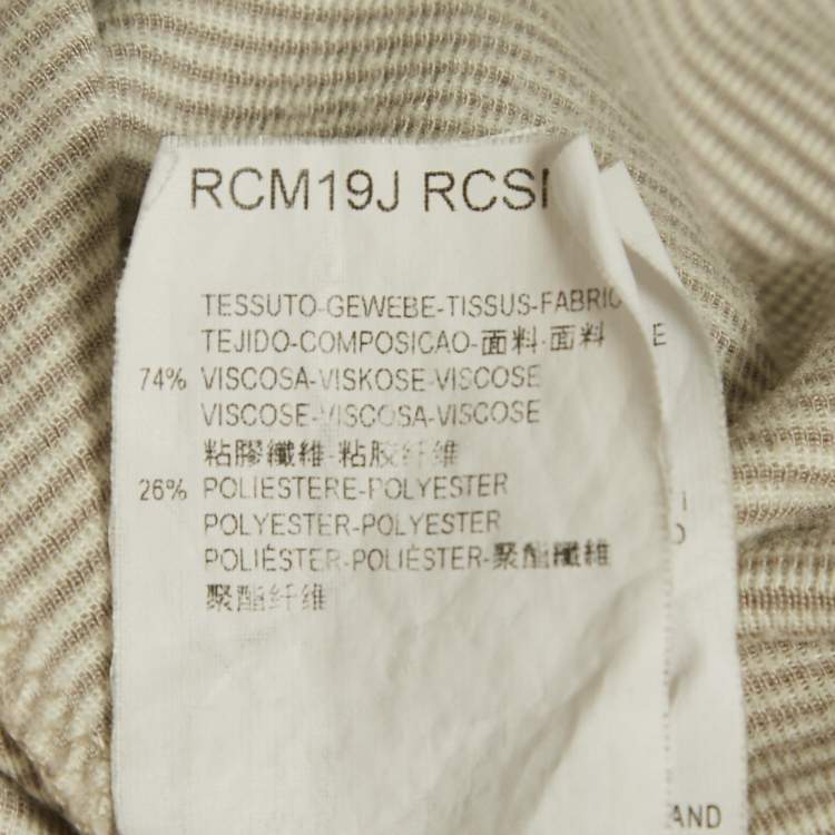 Pre Owned Armani Collezioni Stripe Grey Knit V-Neck Top L
