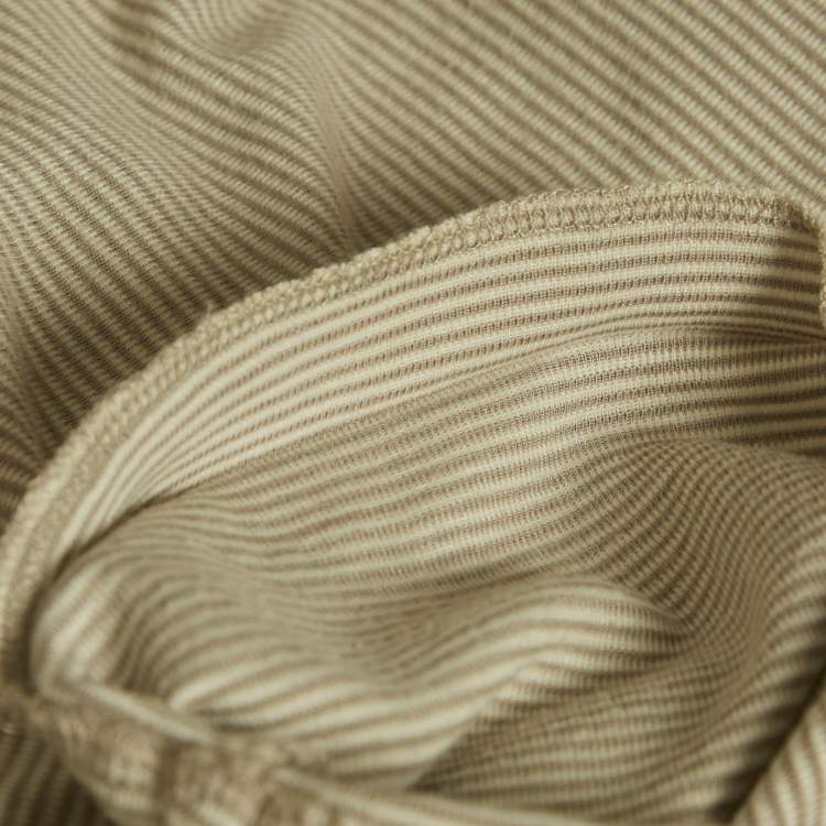 Pre Owned Armani Collezioni Stripe Grey Knit V-Neck Top L