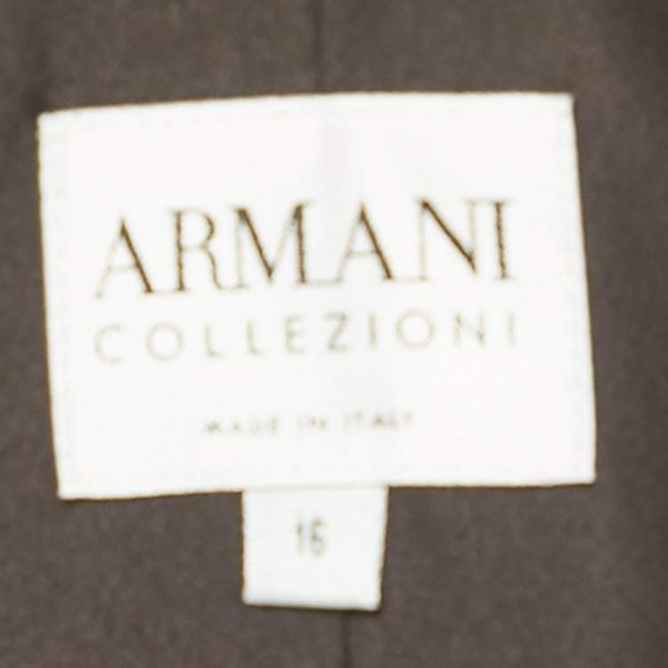 Pre Owned Armani Collezioni Brown Wool Skirt Suit XL