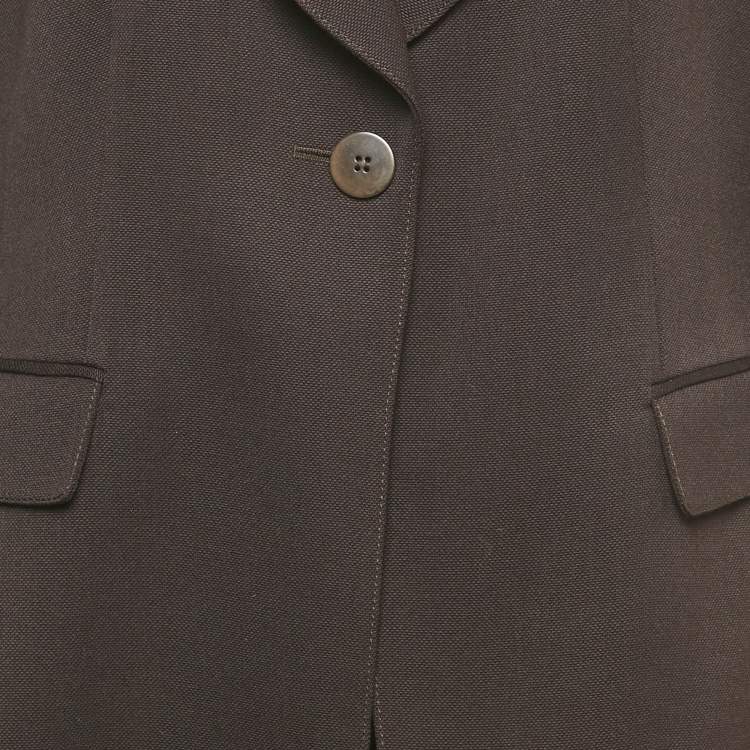 Pre Owned Armani Collezioni Brown Wool Skirt Suit XL