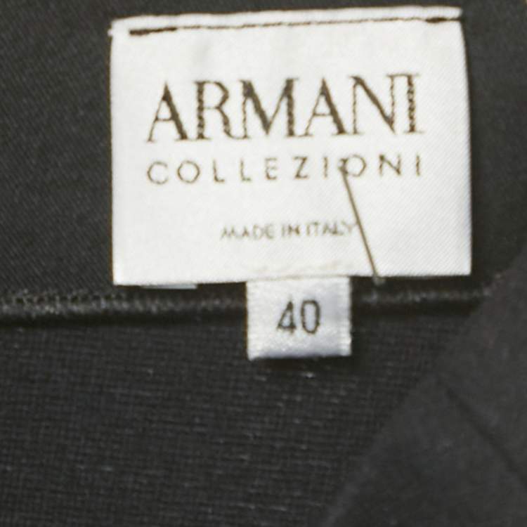 Pre Owned Armani Collezioni Black Jersey Pencil Skirt S