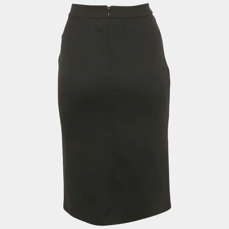 Pre Owned Armani Collezioni Black Jersey Pencil Skirt S