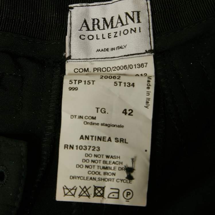 Pre Owned Armani Collezioni Black Crepe Flared Pants Suit M