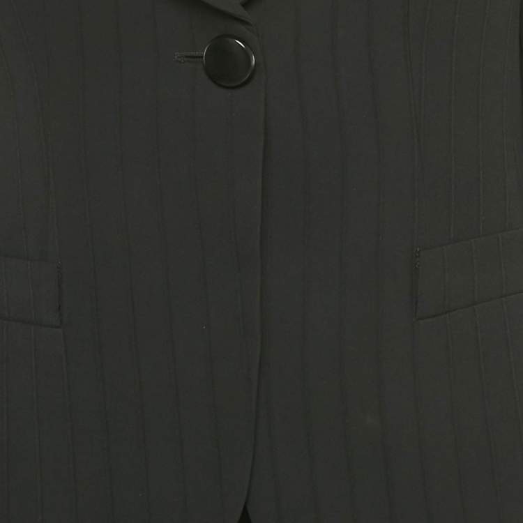 Pre Owned Armani Collezioni Black Crepe Flared Pants Suit M