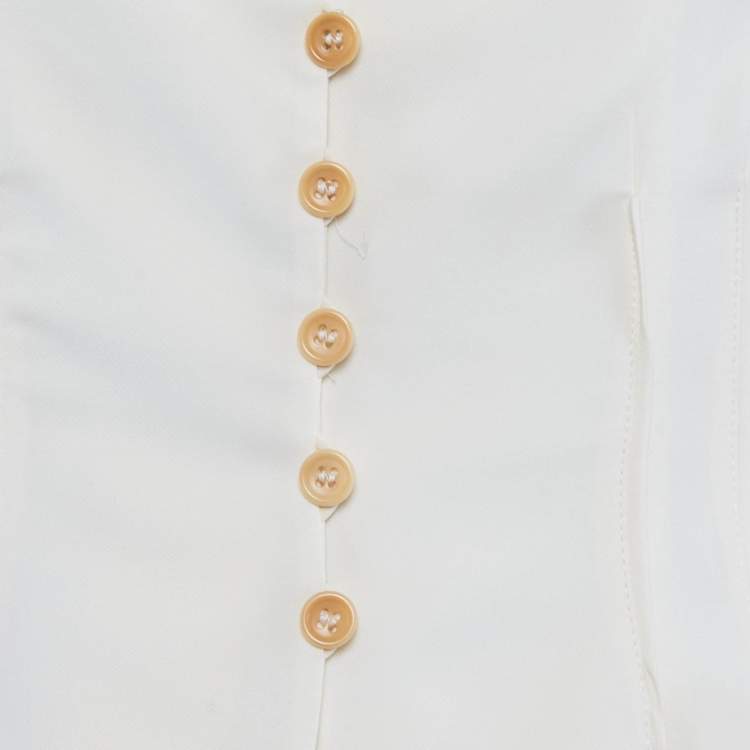 Pre Owned Armani Collezioni Cream Crepe Tailored Suit M