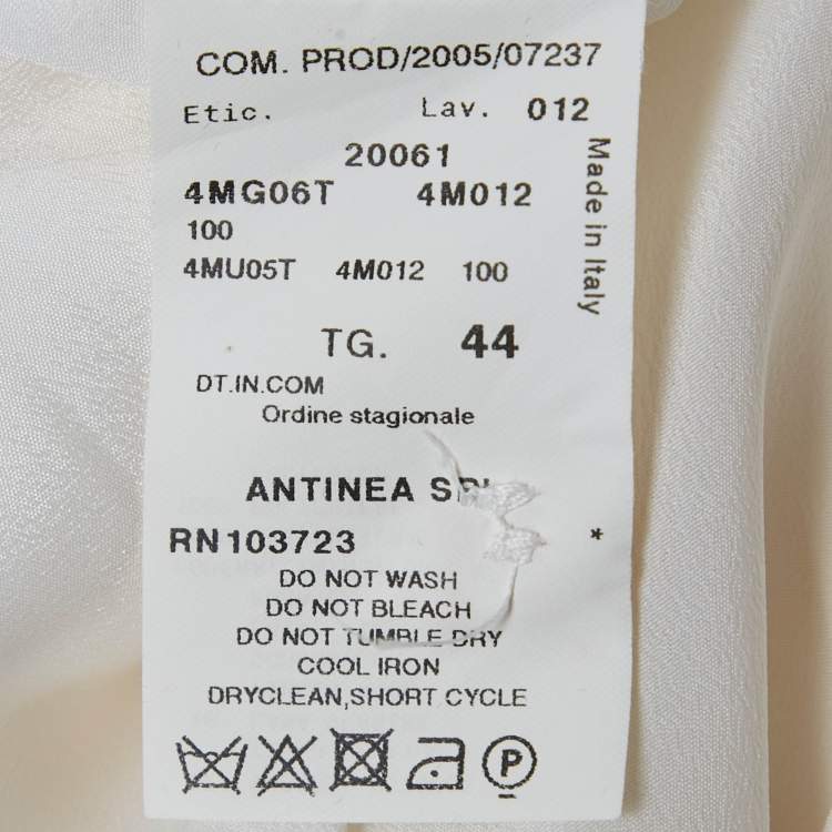 Pre Owned Armani Collezioni Cream Crepe Tailored Suit M