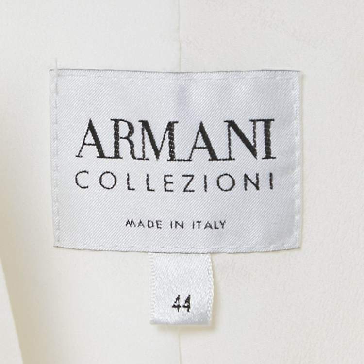 Pre Owned Armani Collezioni Cream Crepe Tailored Suit M