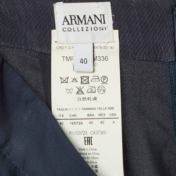 Pre Owned Armani Collezioni Navy Blue Crepe Culottes S