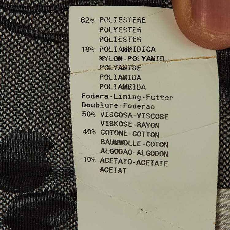 Pre Owned Armani Collezioni Grey Floral Jacquard Jacket L