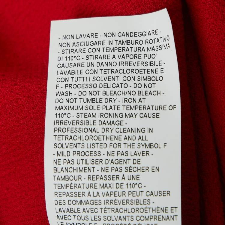 Pre Owned Armani Collezioni Red Wool Knit Jacket M