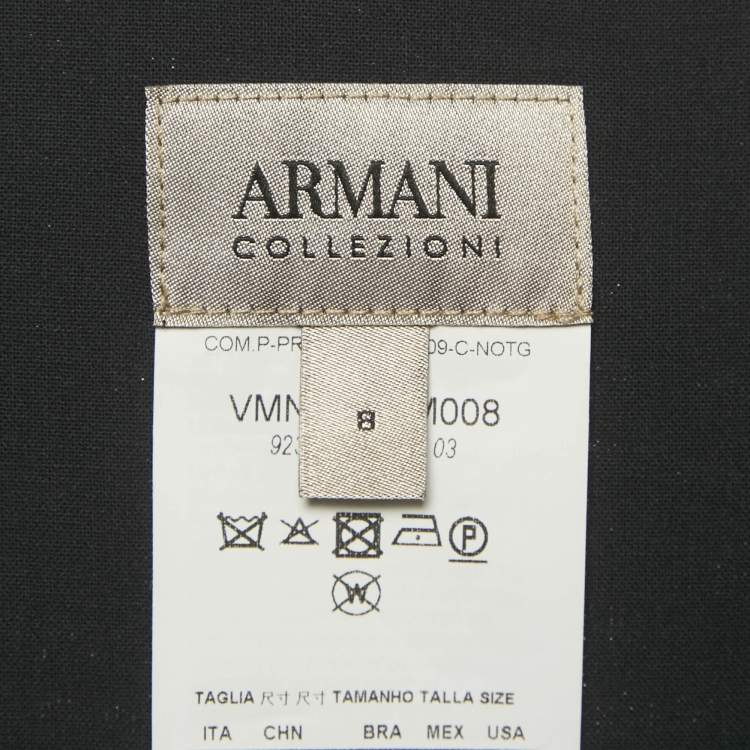 Pre Owned Armani Collezioni Navy Blue Wool Flared Mini Skirt M