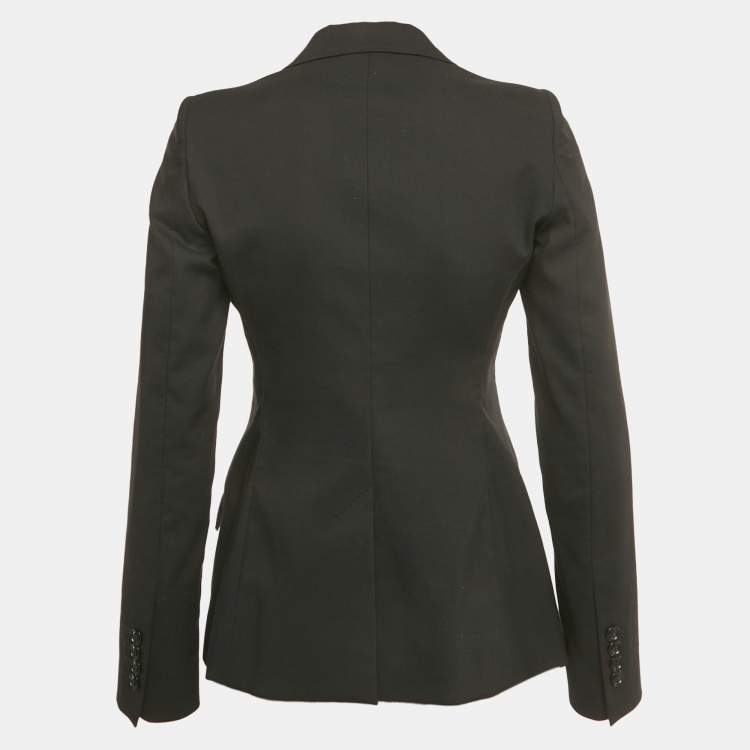 Pre Owned Armani Collezioni Black Gabardine Tailor Fit Blazer S