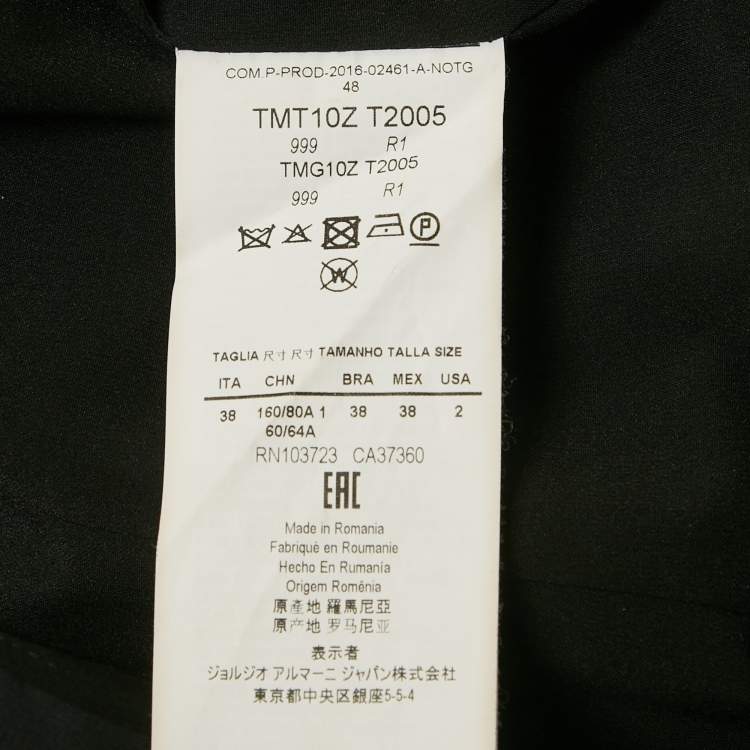 Pre Owned Armani Collezioni Black Gabardine Tailor Fit Blazer S