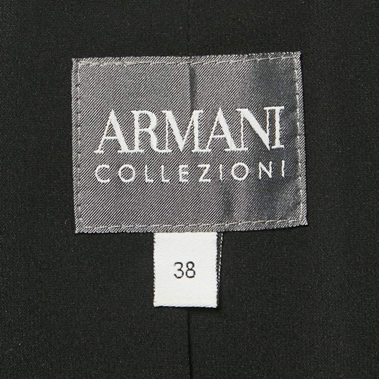 Pre Owned Armani Collezioni Black Gabardine Tailor Fit Blazer S