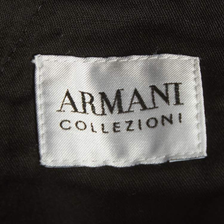 Pre Owned Armani Collezioni Black Cotton  Wide Leg Pants L
