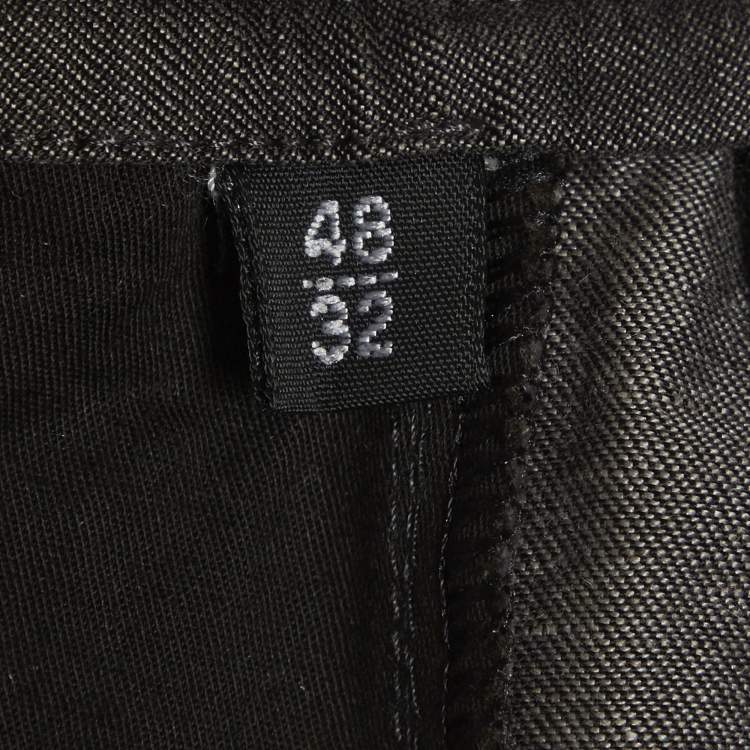 Pre Owned Armani Collezioni Black Cotton  Wide Leg Pants L