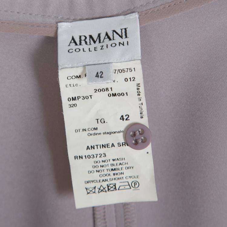 Pre Owned Armani Collezioni Lilac High Waist Straight Fit Trousers M