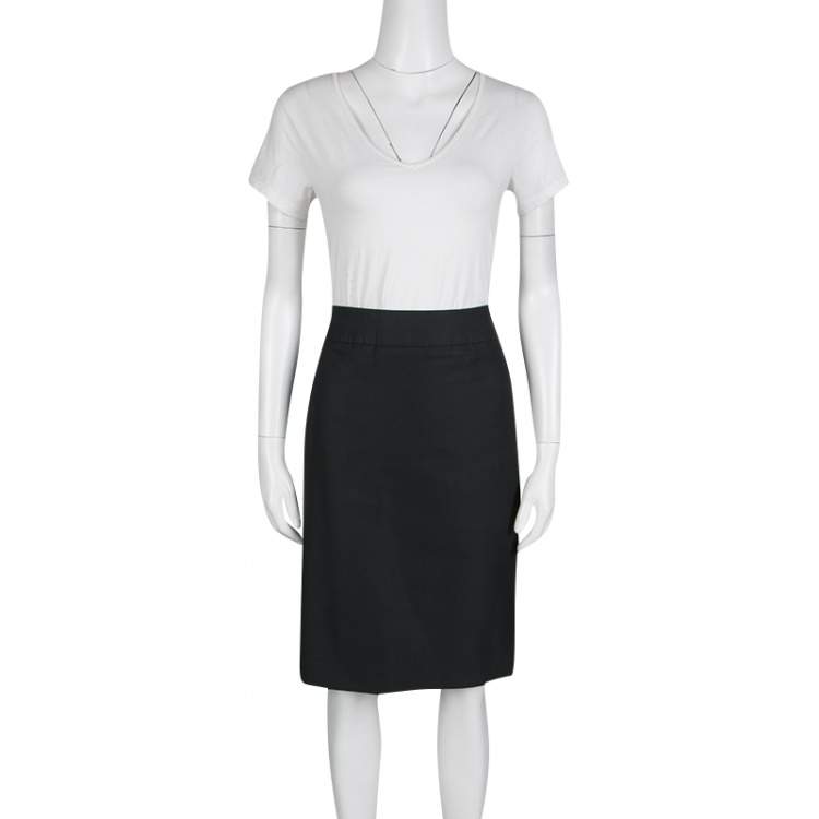 Pre Owned Armani Collezioni  Black Slit Detail Pencil Skirt M