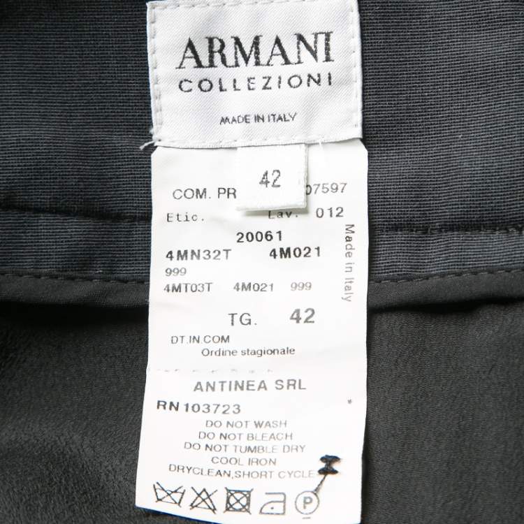 Pre Owned Armani Collezioni  Black Slit Detail Pencil Skirt M