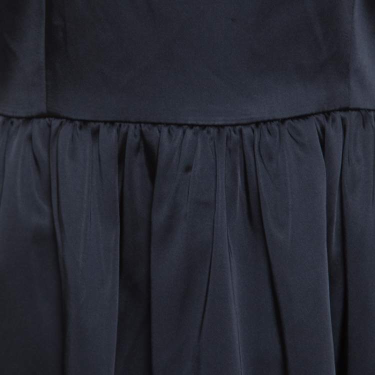 Pre Owned Armani Collezioni Navy Blue Sleeveless Sheath Dress S