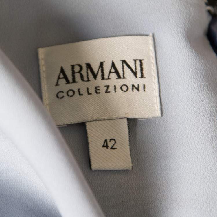 Pre Owned Armani Collezioni Multicolor Printed Silk Pleated Sleeveless Dress M