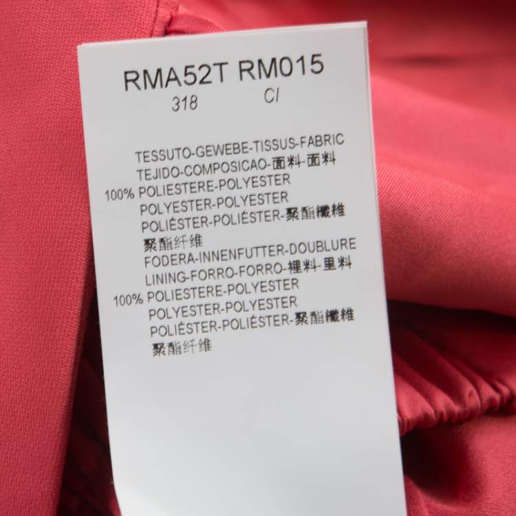 Pre Owned Armani Collezioni Salamander Pink Crepe Pleated Bow Trim One Shoulder Evening Gown M