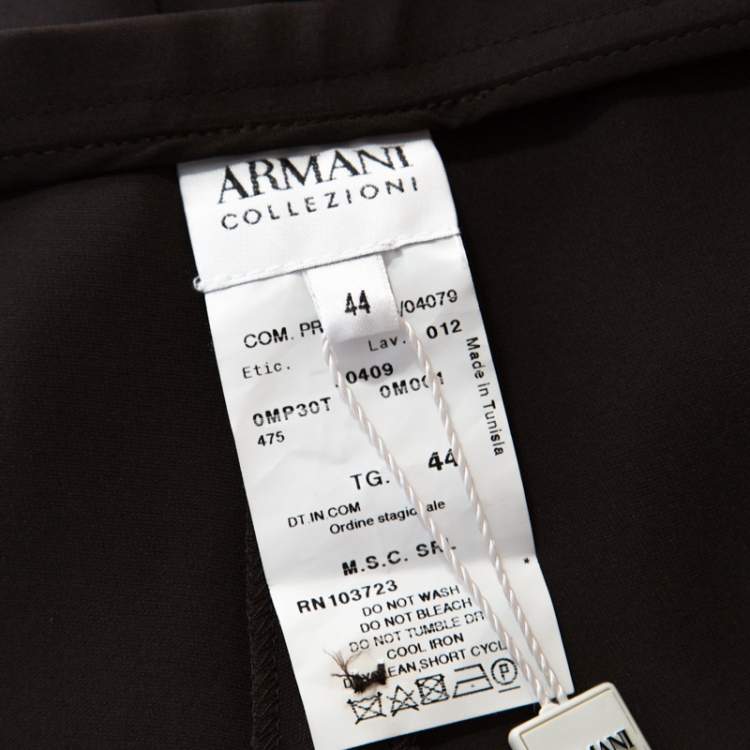 مملوكة مسبقًا Armani Collezioni Brown Crepe Wide Leg Trouser M