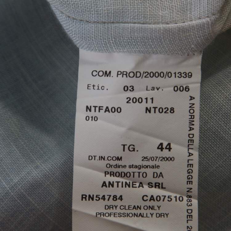 Pre Owned Armani Collezioni Beige Blue Shaded Linen Shirt M 