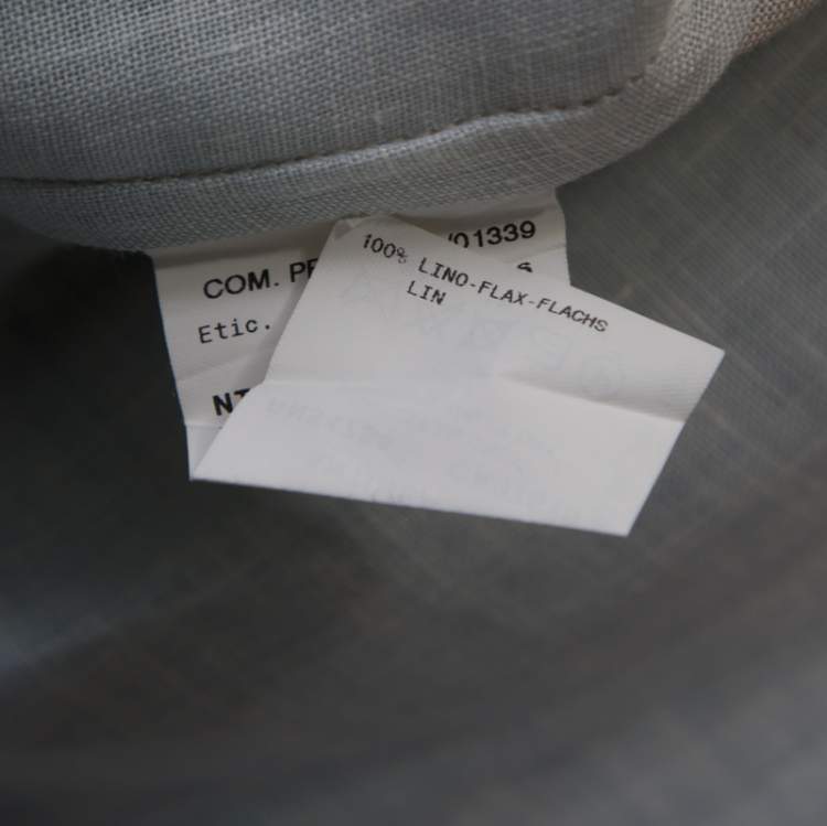 Pre Owned Armani Collezioni Beige Blue Shaded Linen Shirt M 