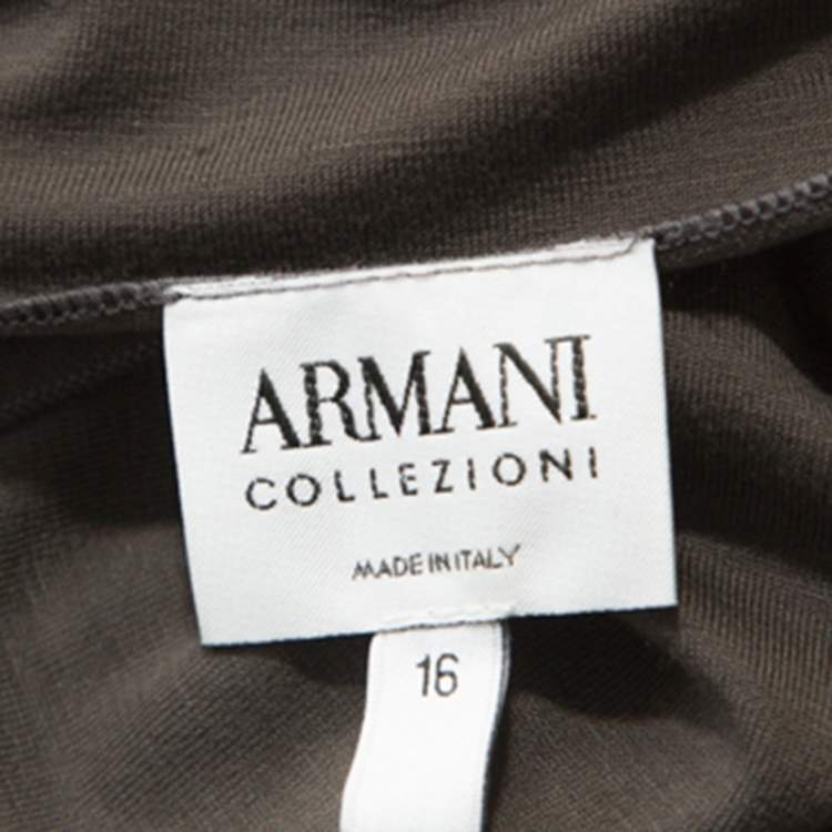 Pre Owned Armani Collezioni Grey Stretch Knit Sleeveless Top L