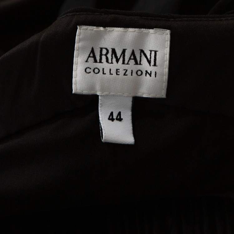Pre Owned Armani Collezioni Black Silk Draped One Shoulder Asymmetric Gown M