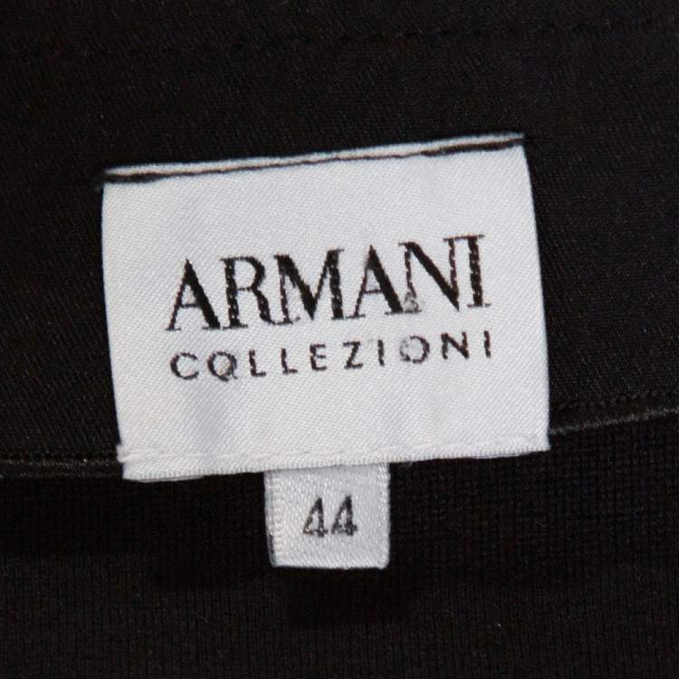 Pre Owned Armani Collezioni Black Stretch Knit Pencil Skirt M
