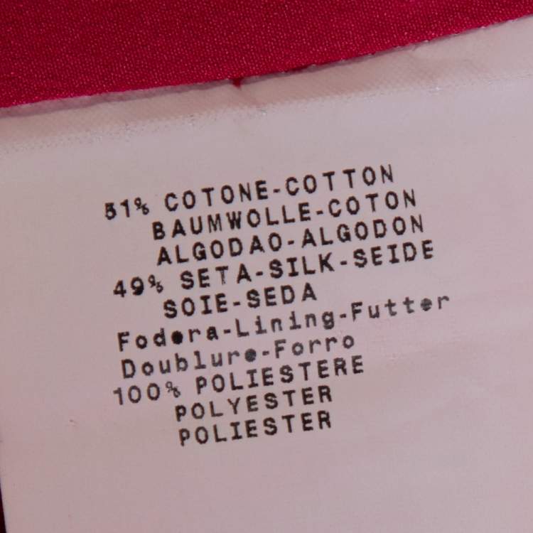 Pre Owned Armani Collezioni Ruby Pink Cotton & Silk Pintuck Detail Sheath Dress L