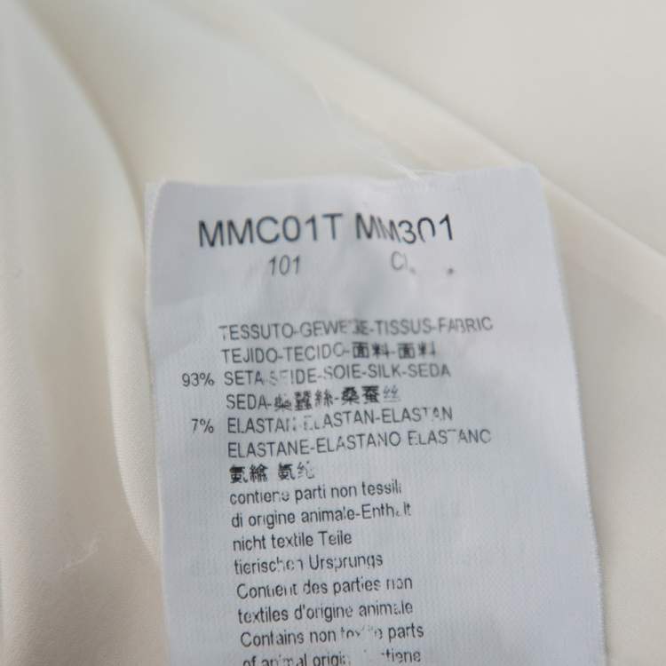 مملوكة مسبقًا Armani Collezioni Cream Silk Satin Long Sleeve Blouse M