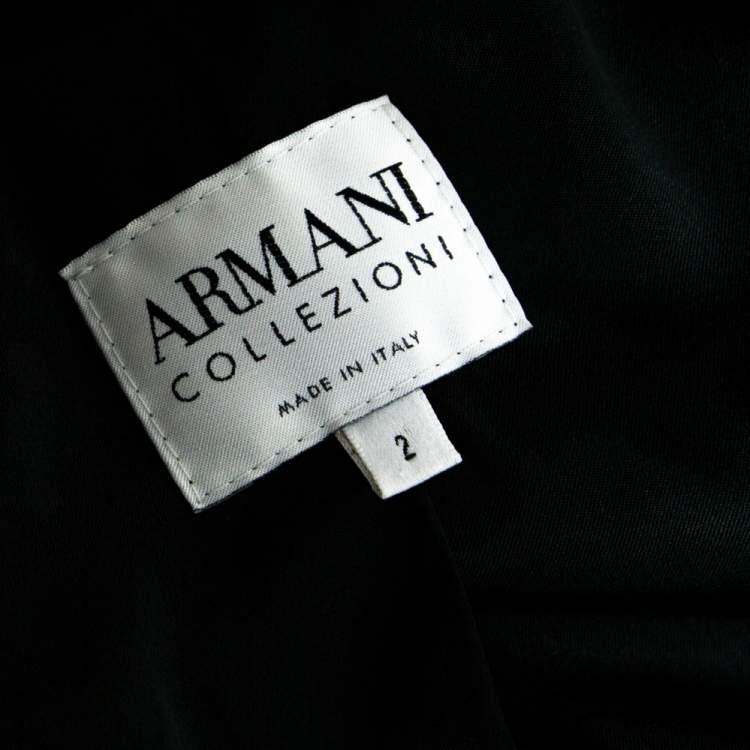 Pre Owned Armani Collezioni Dark Green Velvet Double Breasted Long Jacket S