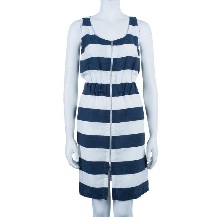 Pre Owned Armani Collezioni Nautical Zip Front Dress S