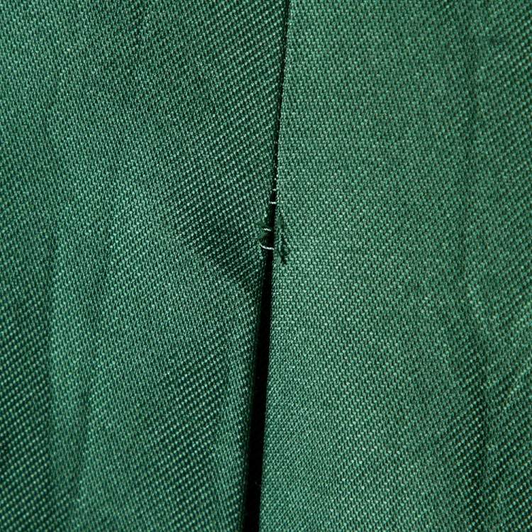 Pre Owned Armani Collezioni Green Cotton Silk Box Pleated Short Dress S
