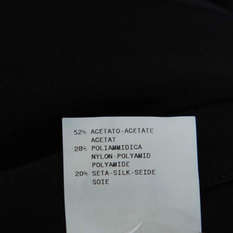 Pre Owned Armani Collezioni Black Crepe Faux Wrap Detail Palazzo Trousers L