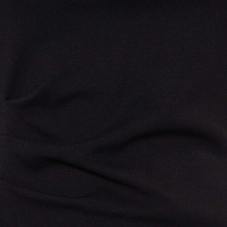 Pre Owned Armani Collezioni Black Knit Draped Waist Detail Sheath Dress S