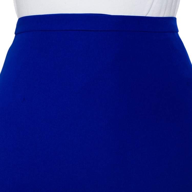 Pre Owned Armani Collezioni Blue Crepe Maxi Skirt M