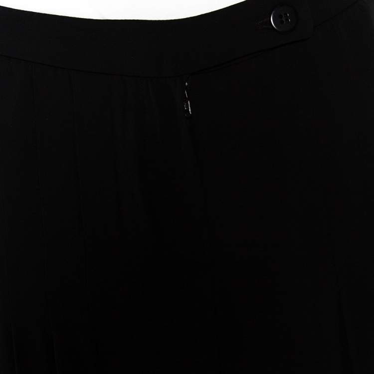 مملوكة مسبقًا Armani Collezioni Black Georgette Pleated Palazzo Pants S