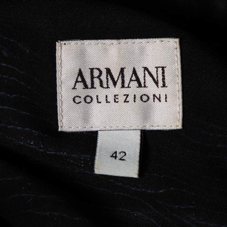 Pre Owned Armani Collezioni Blue Bead Embellished Racerback Tank Top M