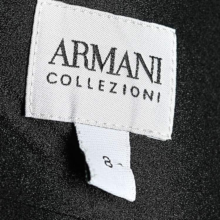 Pre Owned Armani Collezioni Black Silk Sleeveless Maxi Dress M