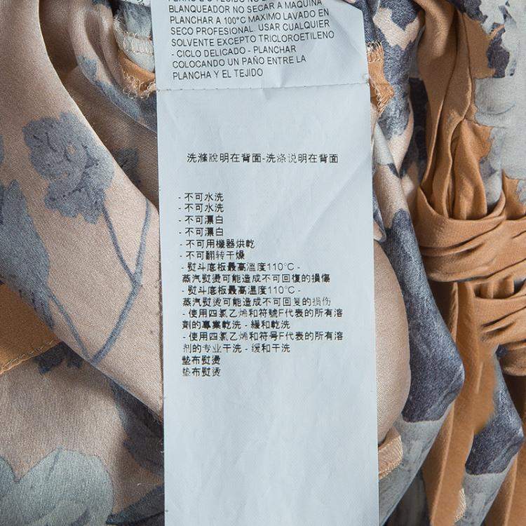Pre Owned Armani Collezioni Brown Floral Print Silk Blouse S