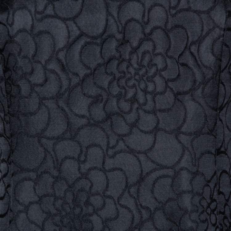 Pre Owned Armani Collezioni Black Jacquard Wool Sleeveless Dress & Button Front Jacket M