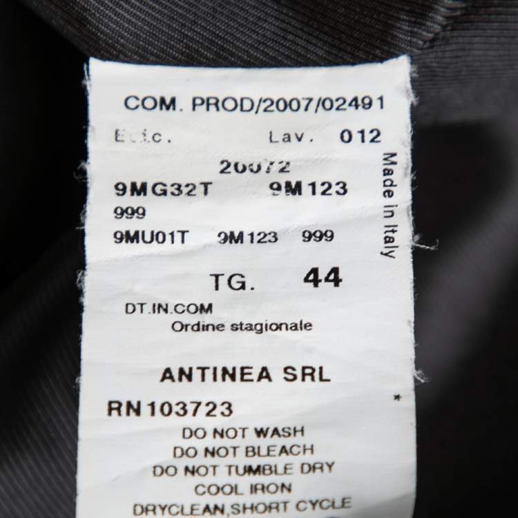 Pre Owned Armani Collezioni Black Pin Striped Crepe Single Breasted Suit M 