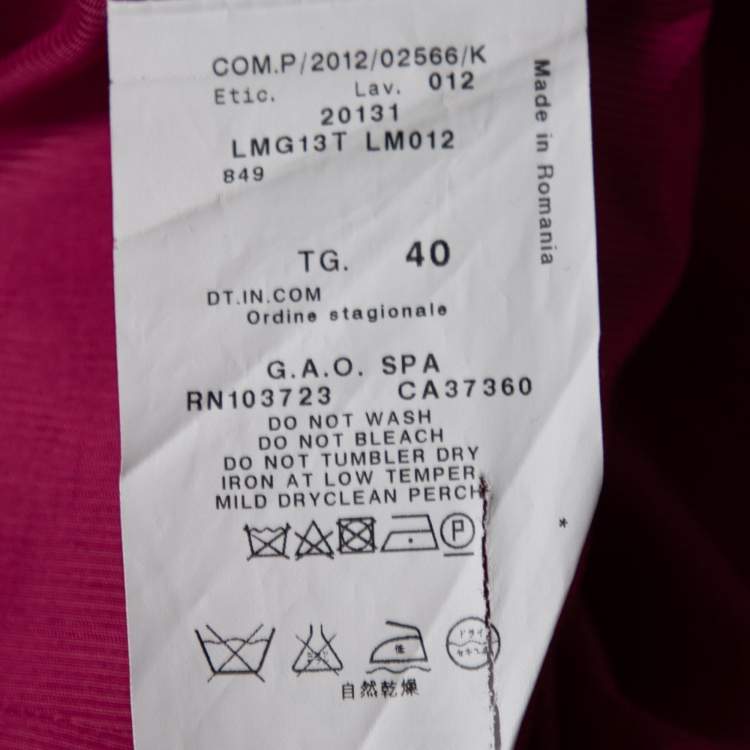 Pre Owned Armani Collezioni Fuchsia Linen Double Breasted Blazer S