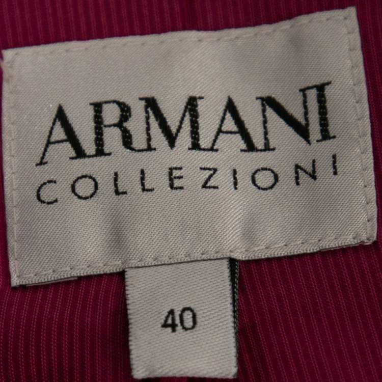 Pre Owned Armani Collezioni Fuchsia Linen Double Breasted Blazer S