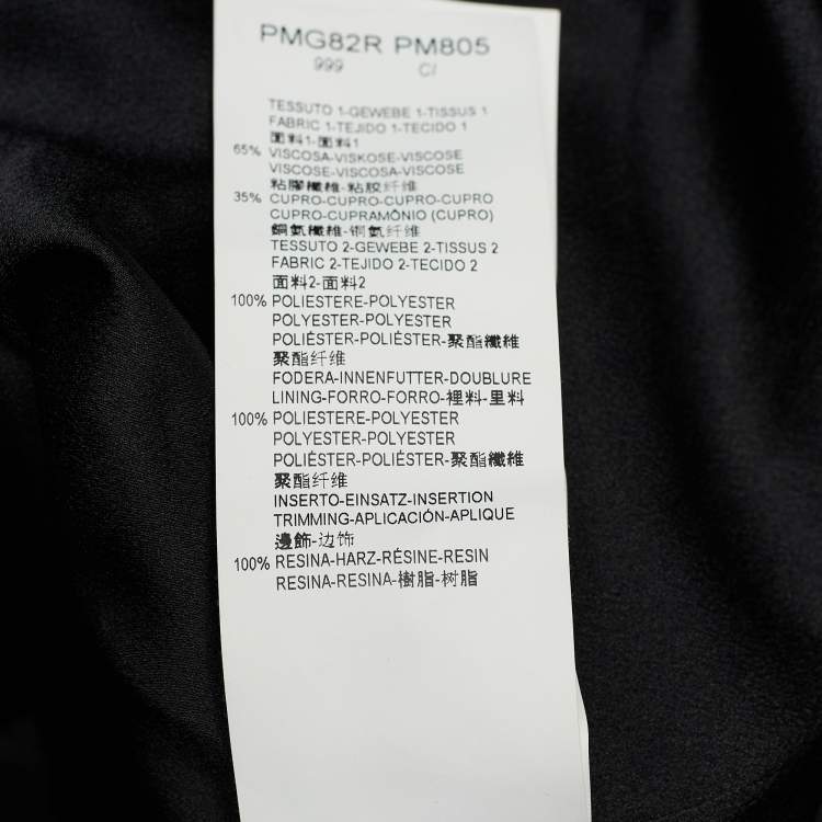 Pre Owned Armani Collezioni Black Velvet Jeweled Button Blazer M
