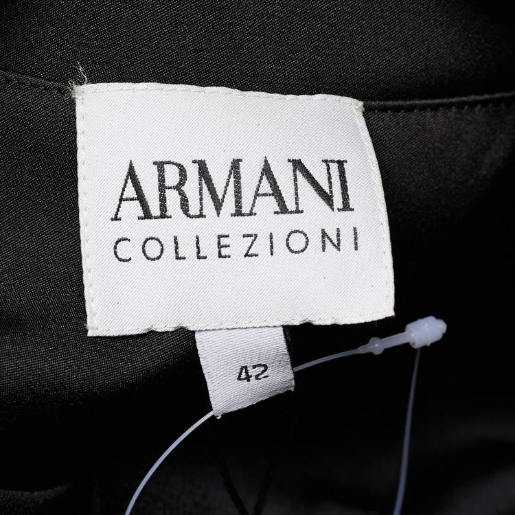 Pre Owned Armani Collezioni Black Velvet Jeweled Button Blazer M